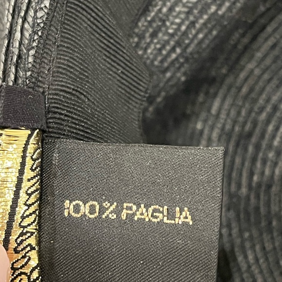 Borsalino Ladies Floppy Sun Fashion Hat Woman's Black PAGLIA 100% Maid in Italy - Picture 7 of 7